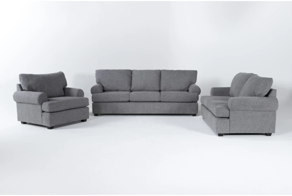 Hampstead Graphite 3 Piece Sofa, Loveseat & Chair Set