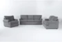 Hampstead Graphite 3 Piece Sofa, Loveseat & Chair Set - Signature