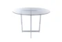 Revis Chromed Steel 42" Round Dining Table With Clear Glass Top - Signature