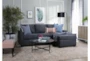 Mathers Slate 91" Sofa With Reversible Chaise - Room
