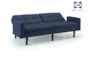 Treyton Navy 78" Convertible Sofa Bed  - Side