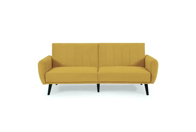 Tobias Mustard 82" Convertible Sofa Bed  - 360