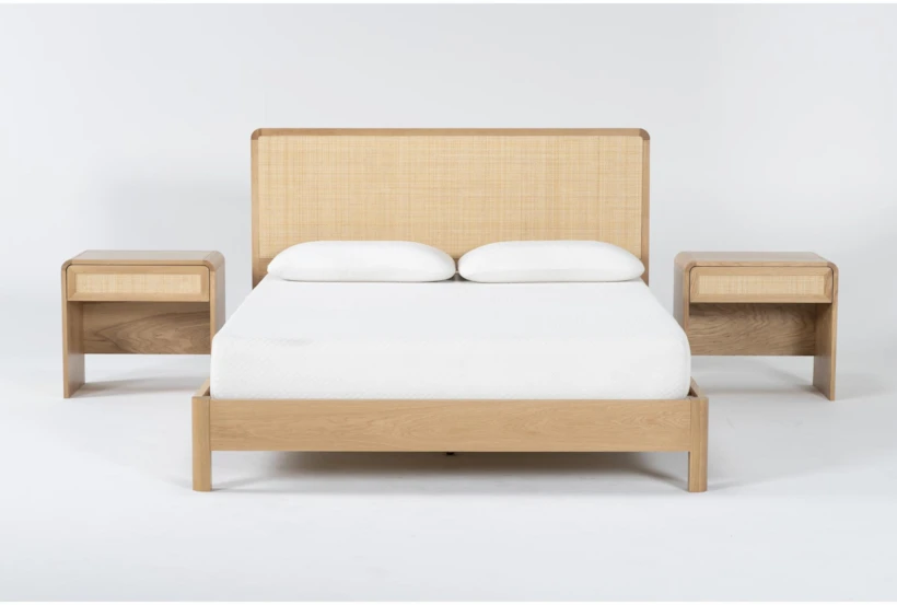 Canya Eastern King 3 Piece Bedroom Set With 2 Nightstands - 360