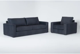 Araceli 95" Denim Sofa/Chair Set