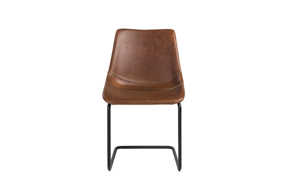 Nova Dining Chair In Dk Brown With Black Powder Coated Legs - Set Of 2