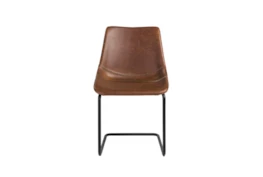 Nova Dining Chair In Dk Brown With Black Powder Coated Legs - Set Of 2