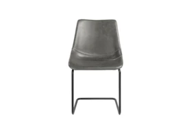 Nova Dining Chair In Vintage Gray With Black Steel Legs - Set Of 2