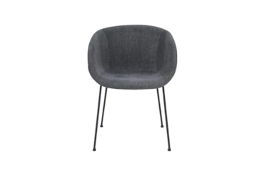 Ian Armchair In Dk Gray Fabric And Black Legs - Set Of 2