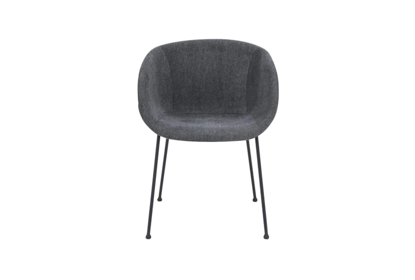 Ian Armchair In Dk Gray Fabric And Black Legs - Set Of 2 - 360