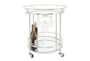 Silver 27" 2 Tier Round Rolling Bar Cart - Detail