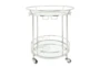 Silver 27" 2 Tier Round Rolling Bar Cart - Signature