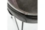 Ian Counter Stool Dk Gry Leatherette, Blk Powder Coated Steel Frame & Legs - Set Of 2 - Detail