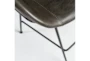 Ian Counter Stool Dk Gry Leatherette, Blk Powder Coated Steel Frame & Legs - Set Of 2 - Detail