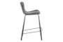 Eliza Contract Grade Counter Stool Dk Gry Baseball Stitching, Powder Coated Steel Legs Set Of 2 - Detail
