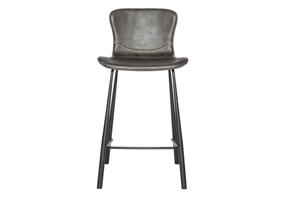 Eliza Contract Grade Counter Stool Dk Gry Baseball Stitching, Powder Coated Steel Legs Set Of 2