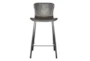 Eliza Contract Grade Counter Stool Dk Gry Baseball Stitching, Powder Coated Steel Legs Set Of 2 - Signature