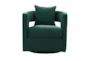 Emma Emerald Velvet Swivel Accent Arm Chair - Front