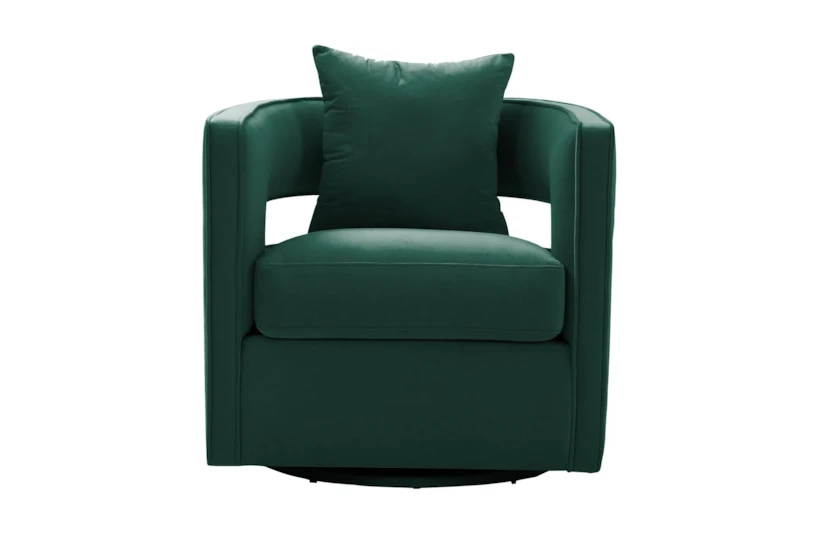 Emma Emerald Velvet Swivel Accent Arm Chair - 360