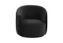 Judy Black Velvet Pleated Swivel Barrel Arm Chair - Front