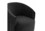 Judy Black Velvet Pleated Swivel Barrel Arm Chair - Side
