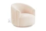 Judy Peach Velvet Pleated Swivel Barrel Arm Chair - Detail