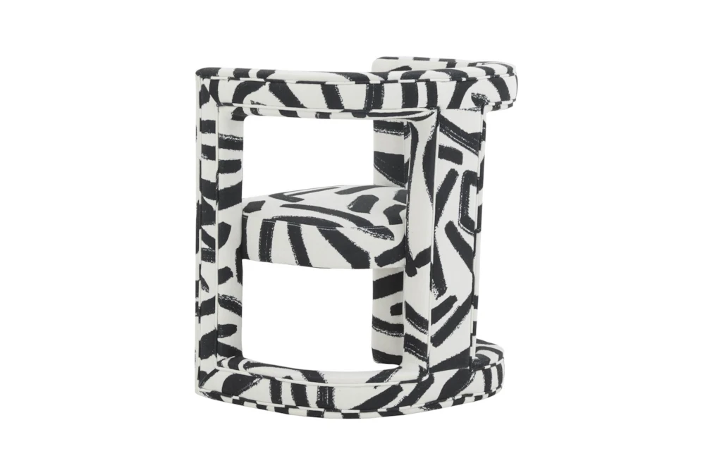 Montgomery Black And White Abstract Accent Arm Chair
