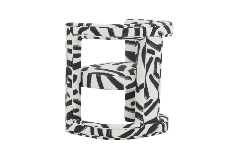 Montgomery Black And White Abstract Accent Arm Chair - 360