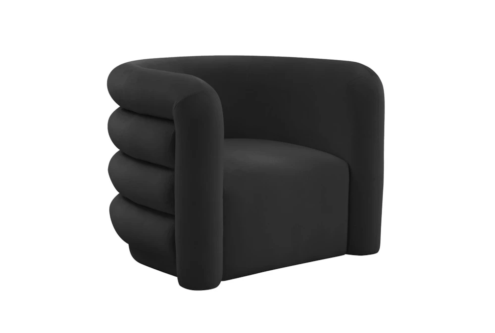 Orbal Black Velvet Accent Arm Chair