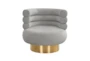 Marilyn Grey Velvet Swivel Barrel Arm Chair - Front