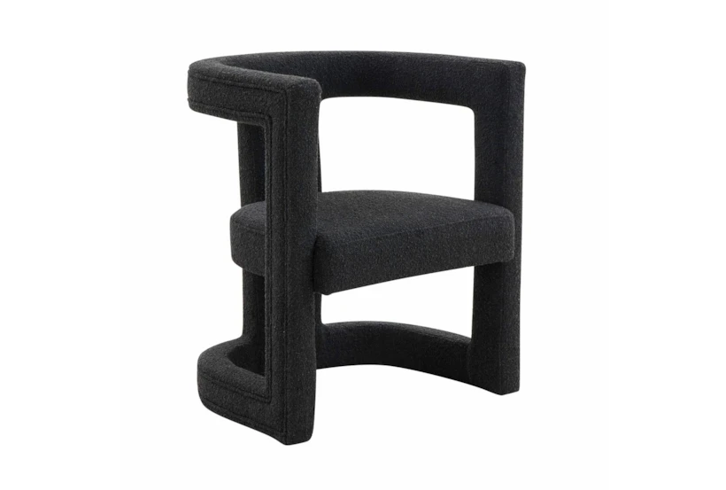 Montgomery Black Boucle Accent Arm Chair - 360