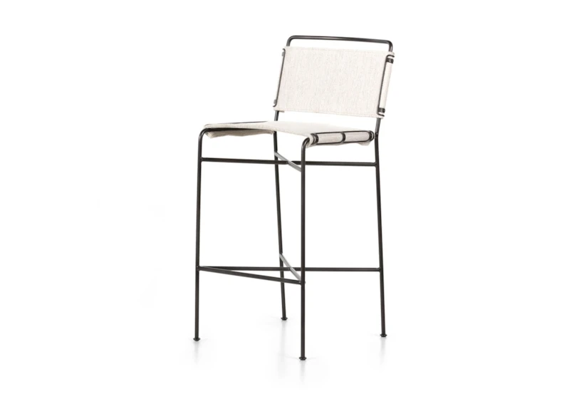 Wendy Off-White Bar Stool With Back - 360