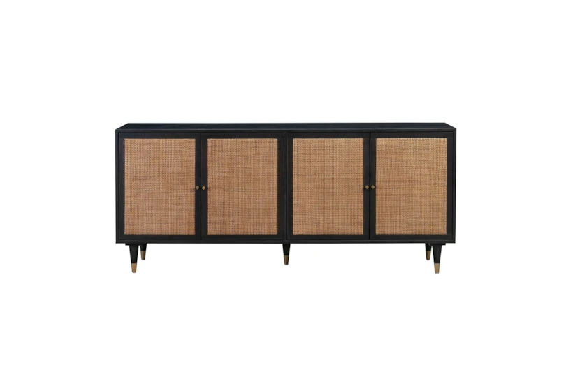 Black 72" Cane And Brass Sideboard - 360