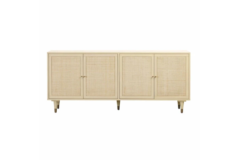 Beige 72" Cane And Brass Sideboard - 360