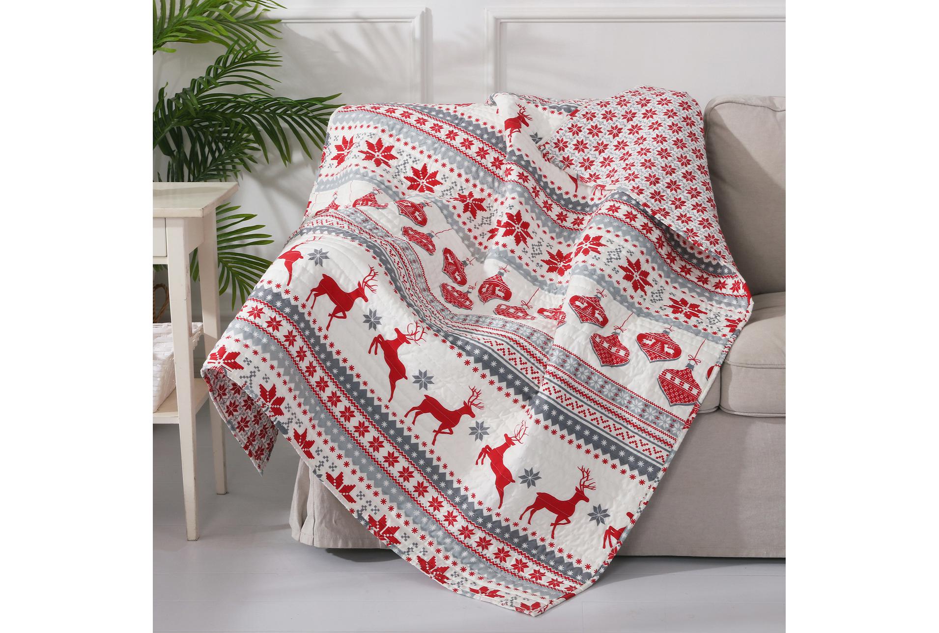 Snowflakes Light Gray Reversible Fleece Throw Blanket Super Soft 50”x60” NWT 