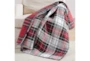 60X50 Quilted Reversible Red Green Gold Plaid To Red Blue Gold Plaid Throw Blanket - Detail