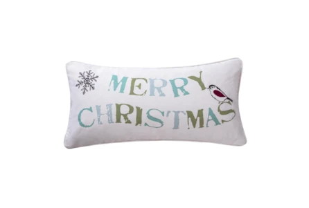 12X24 Green & Blue Christmas Throw Pillow