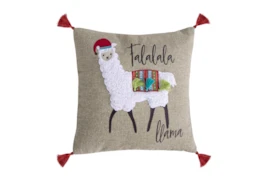 18X18 Holiday Llama Throw Pillow