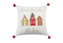18X18 Multi Gingerbread Home With Red Tassel Throw Pillow - Signature