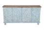 Weathered Blue 4 Door Carved Sideboard - Signature