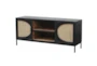 Black 2 Door Tv Stand With Natural Cane Insets - Signature