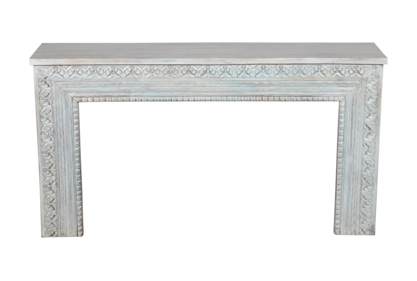 Weathered Blue Carbed Console Table - 360