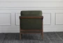 Olive + Solid Ash Frame Accent Chair - Back