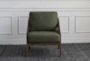Olive + Solid Ash Frame Accent Chair - Front