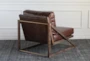 Faux Leather + Solid Ash Lounge Chair With Iron Accents - Back