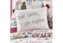 14X18 Dear Santa With Red Tassel Postcard Throw Pillow - Detail