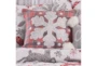 18X18 Grey Red White Multi Plaid Snowflake Pillow - Detail