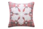 18X18 Grey Red White Multi Plaid Snowflake Pillow - Signature