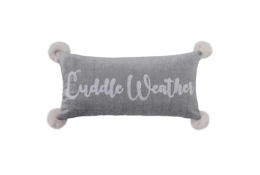 24X12 Grey & White Cuddle Weather Throw Pillow