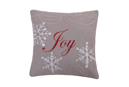 20X20 Joy With Snowflake Throw Pillow