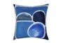 20X20 BLUE MULTI MODERN ABSTRACT WATERCOLOR INDOOR OUTDOOR THROW PILLOW - Signature